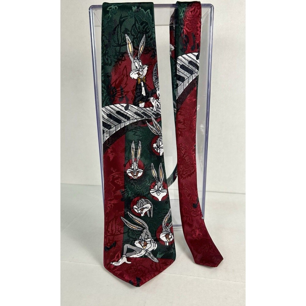 Vintage Warner Brothers Looney Tunes Bugs Bunny Musical Theme Necktie Piano